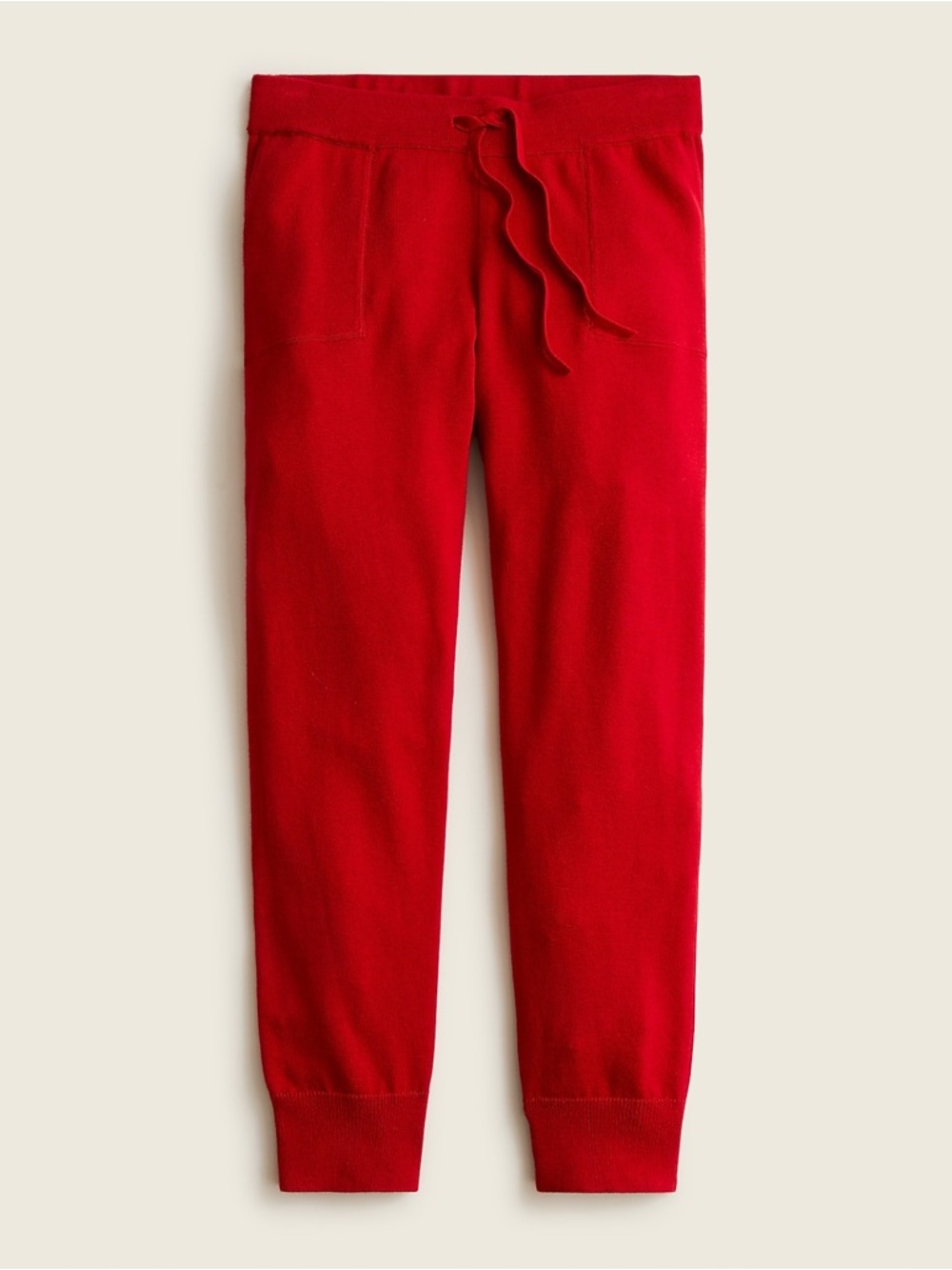 J.Crew Cotton Cashmere Knit Joggers Red Lounge Sweatpants Pants S-M